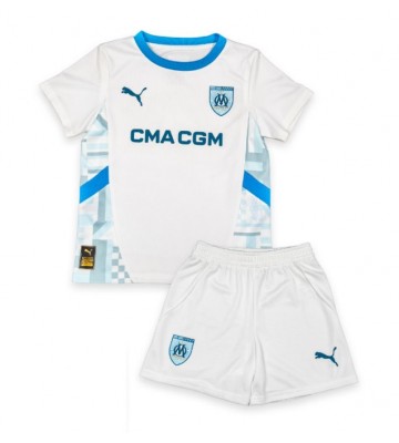 Olympique de Marseille Hemmakläder Barn 2024-25 Kortärmad (+ Korta byxor)
